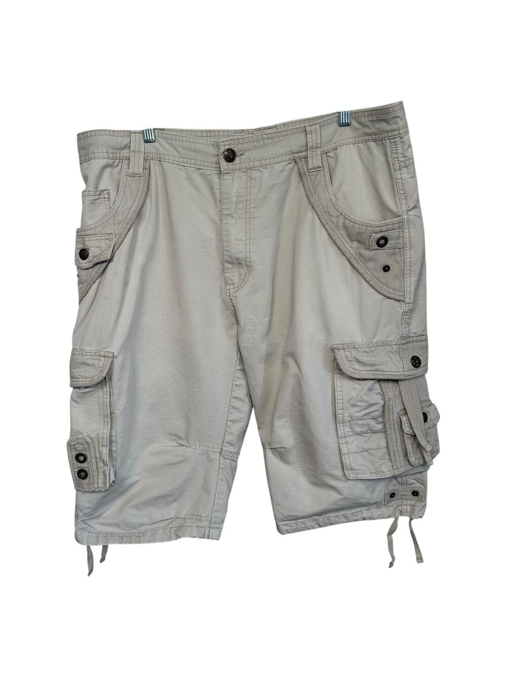 Request Jeans Men’s Khaki Multi Pocket Utility Cargo Short Outdoor Streetwear 40